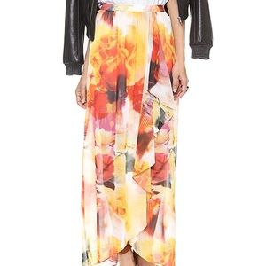 NWOT alice + olivia Leah Wrap Slit Maxi Skirt, 6